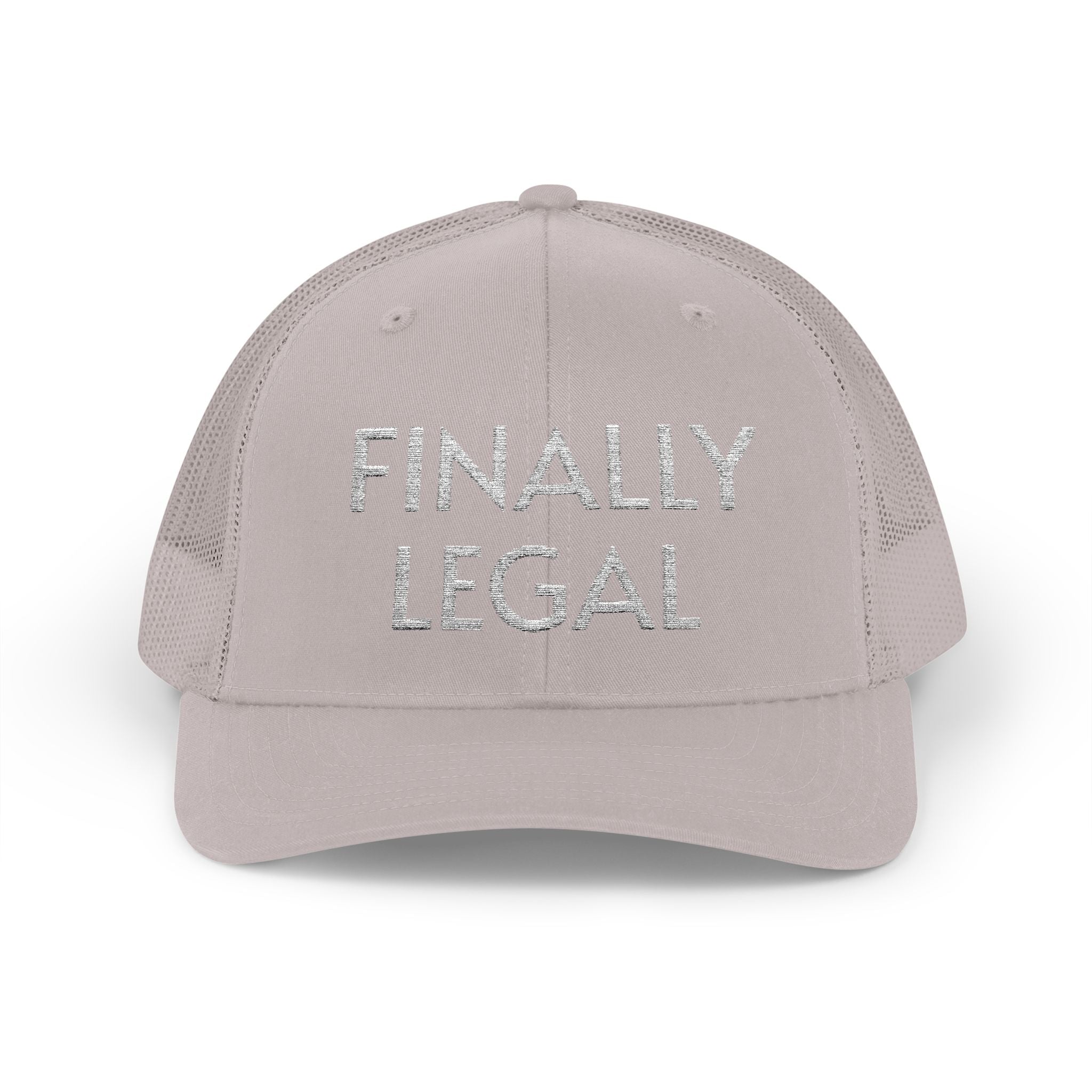 Finally Legal Snapback Trucker Cap | Rhinestone Script Mesh Back Hat