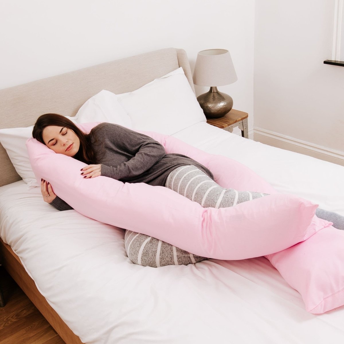 12 Ft Maternity Pillow And Case - Light Pink