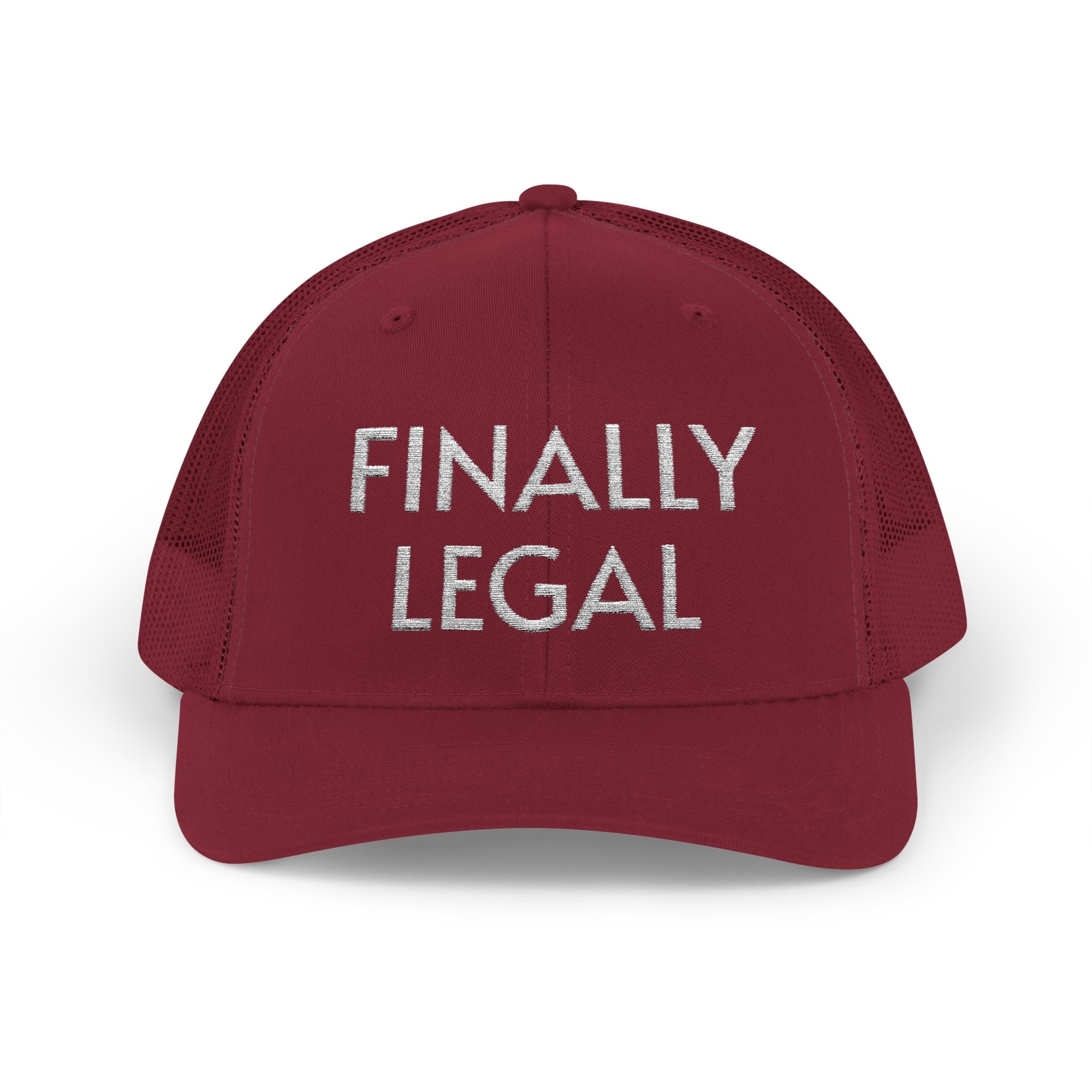 Finally Legal Snapback Trucker Cap | Rhinestone Script Mesh Back Hat