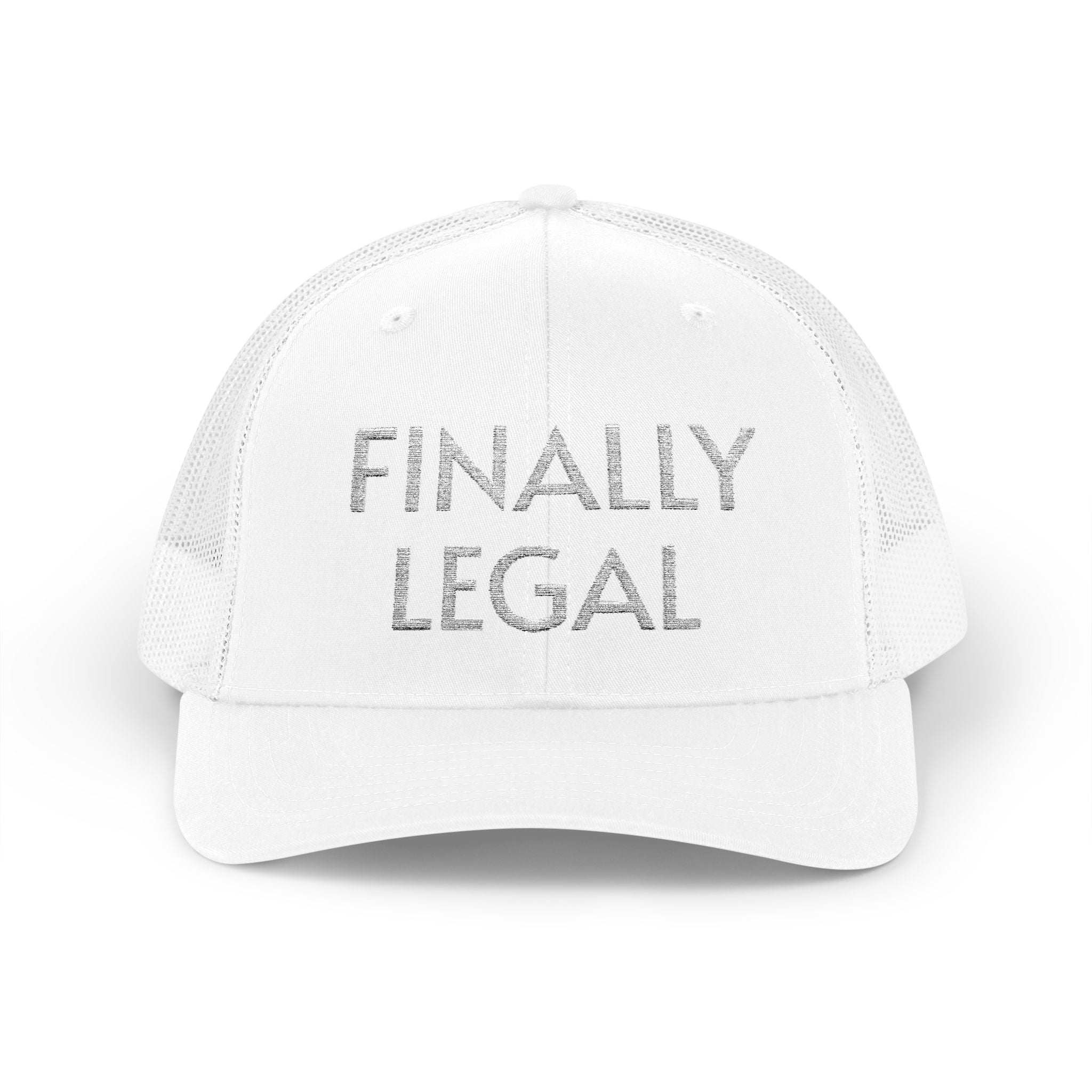 Finally Legal Snapback Trucker Cap | Rhinestone Script Mesh Back Hat