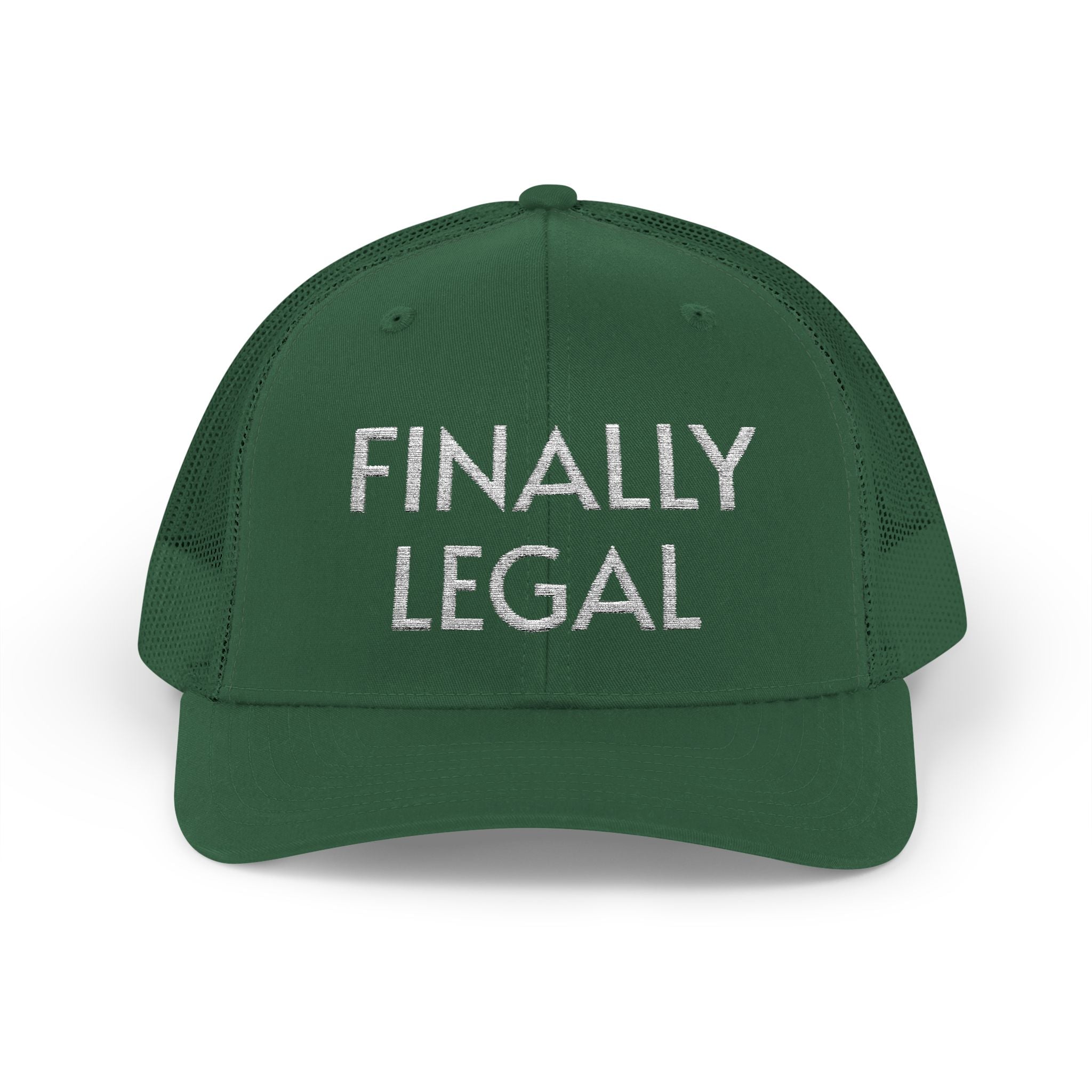 Finally Legal Snapback Trucker Cap | Rhinestone Script Mesh Back Hat