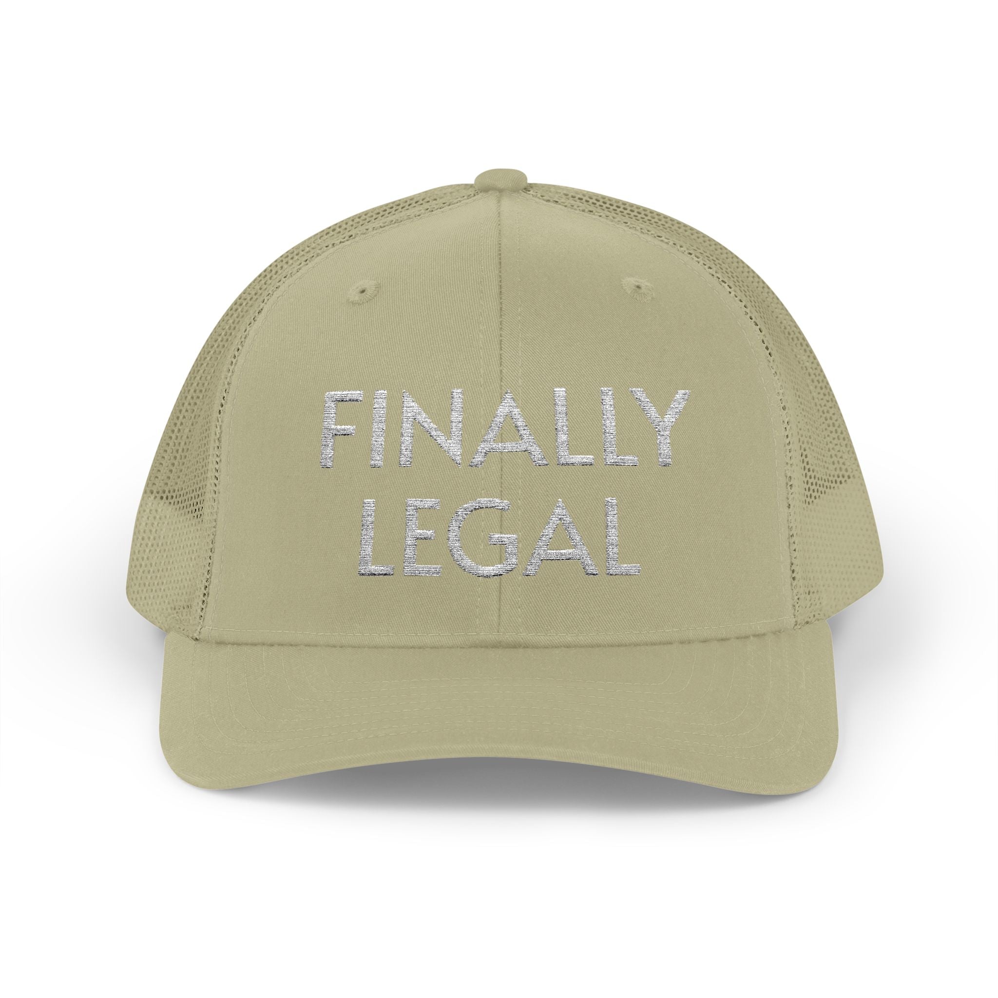 Finally Legal Snapback Trucker Cap | Rhinestone Script Mesh Back Hat