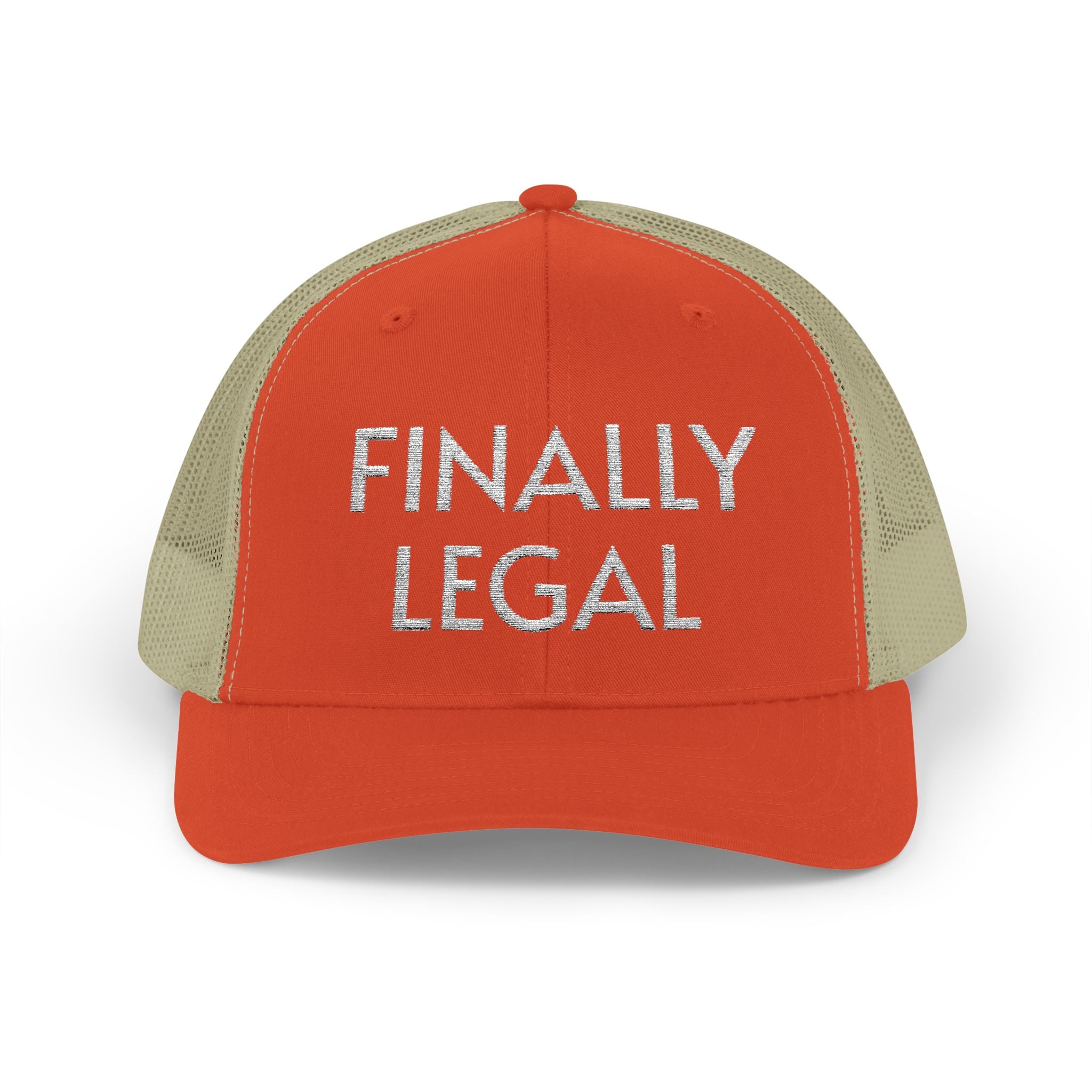 Finally Legal Snapback Trucker Cap | Rhinestone Script Mesh Back Hat