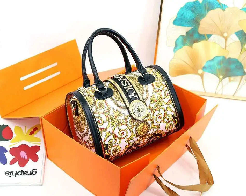 Large-capacity Women's Boston Barrel Handbags