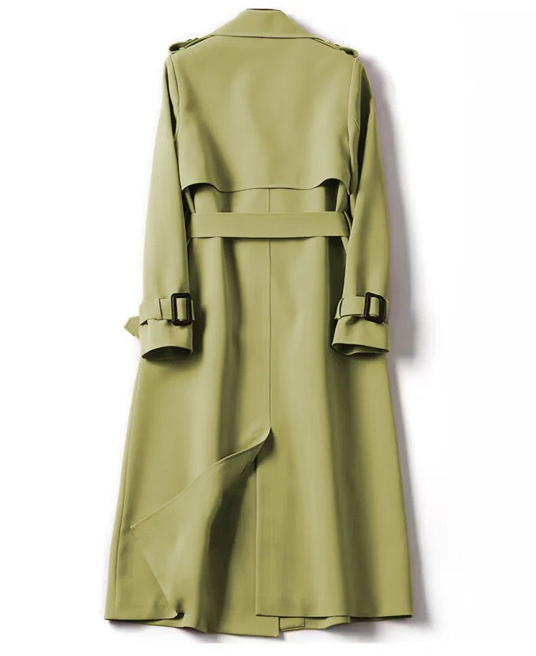 Long Sleeve Trench Coat For Women Office Long Outerwears Jacket