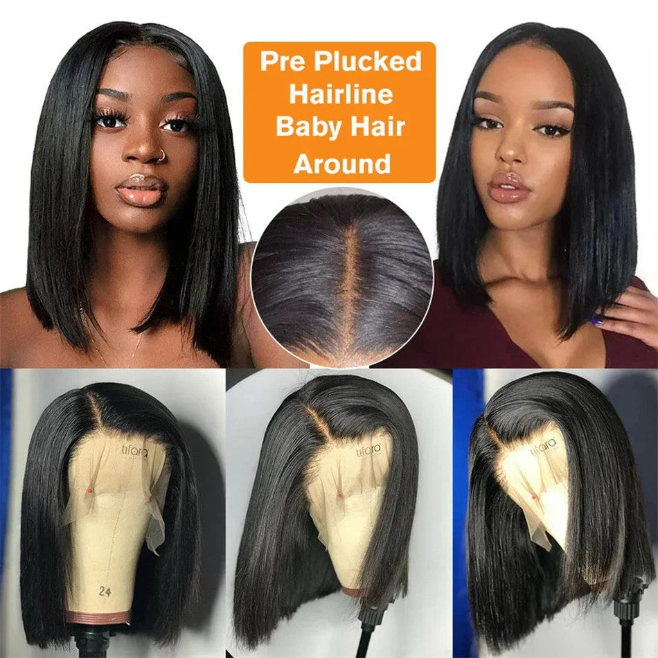 100% Vietnamese Super Double Drawn Bone Straight 13x4 Frontal Bob Wig with
