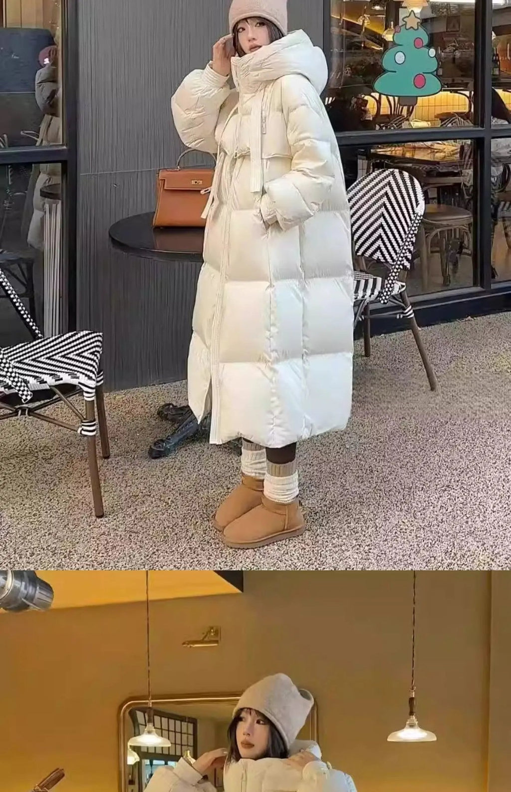 Women's Fashionable Long Winter Hooded Parka Jacket
