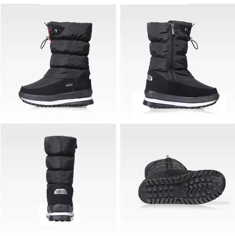 Winter women's Warm Plush Mid-calf Waterproof Snow Boot
