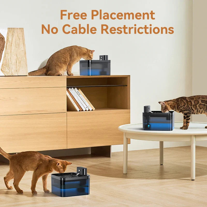 Wireless Automatic Cat Water Fountain 2600mAh Dispenser For Dog And Cat