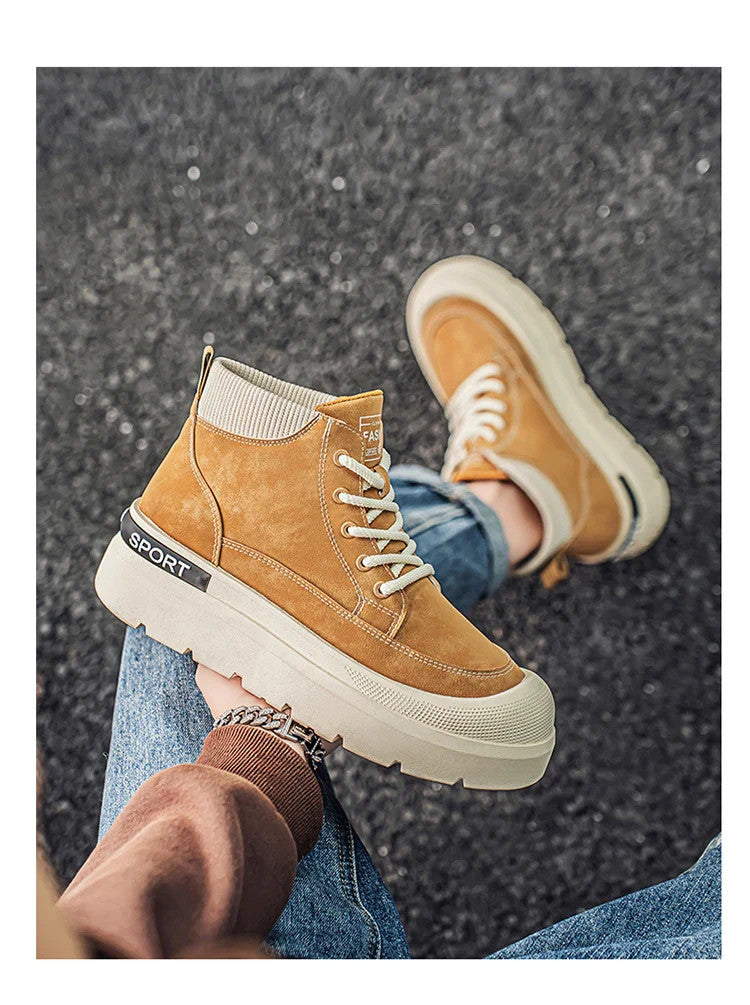 Men's High-Top Platform Casual Comfortable Winter Boots