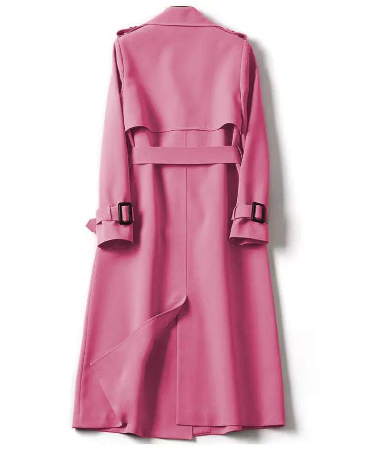 Long Sleeve Trench Coat For Women Office Long Outerwears Jacket