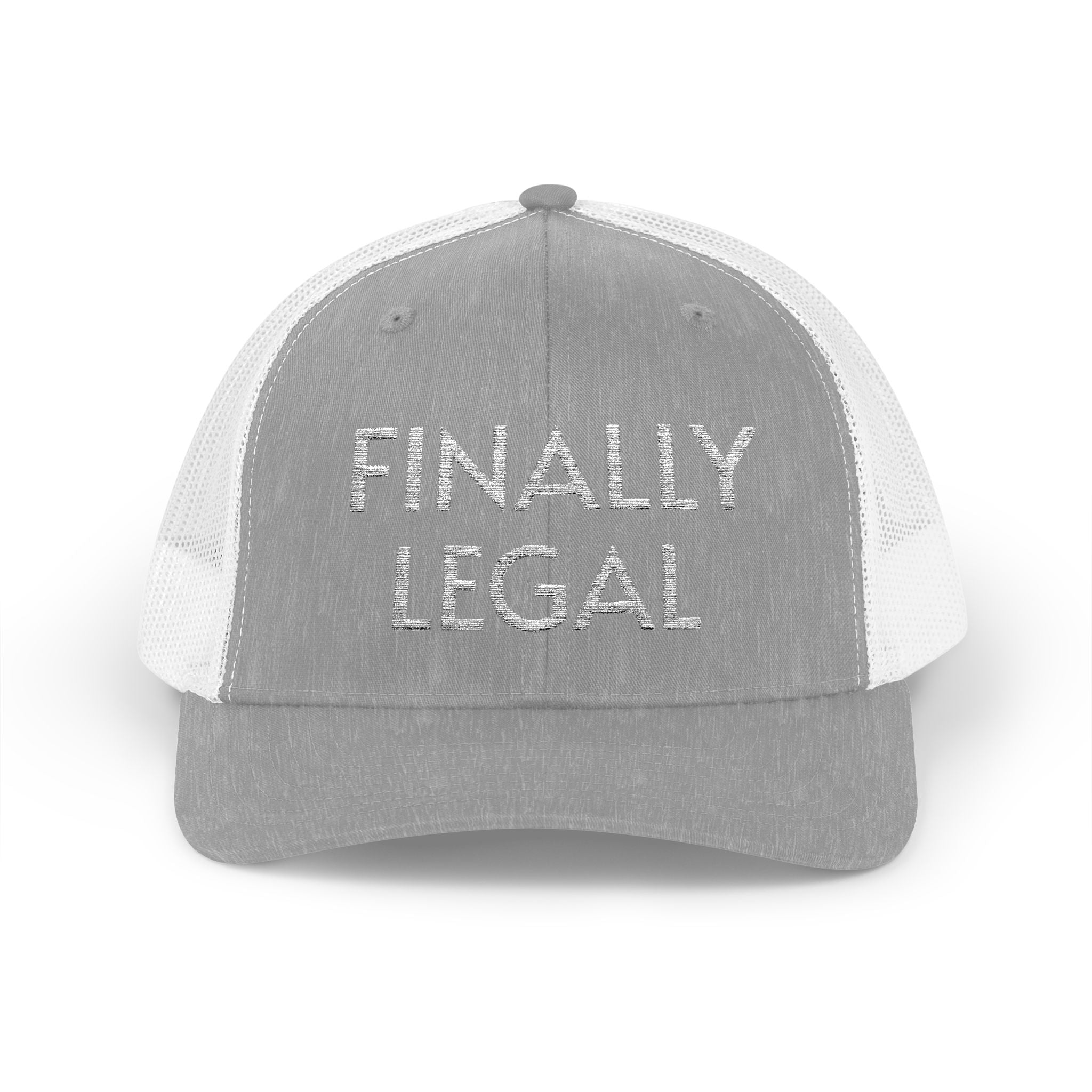 Finally Legal Snapback Trucker Cap | Rhinestone Script Mesh Back Hat