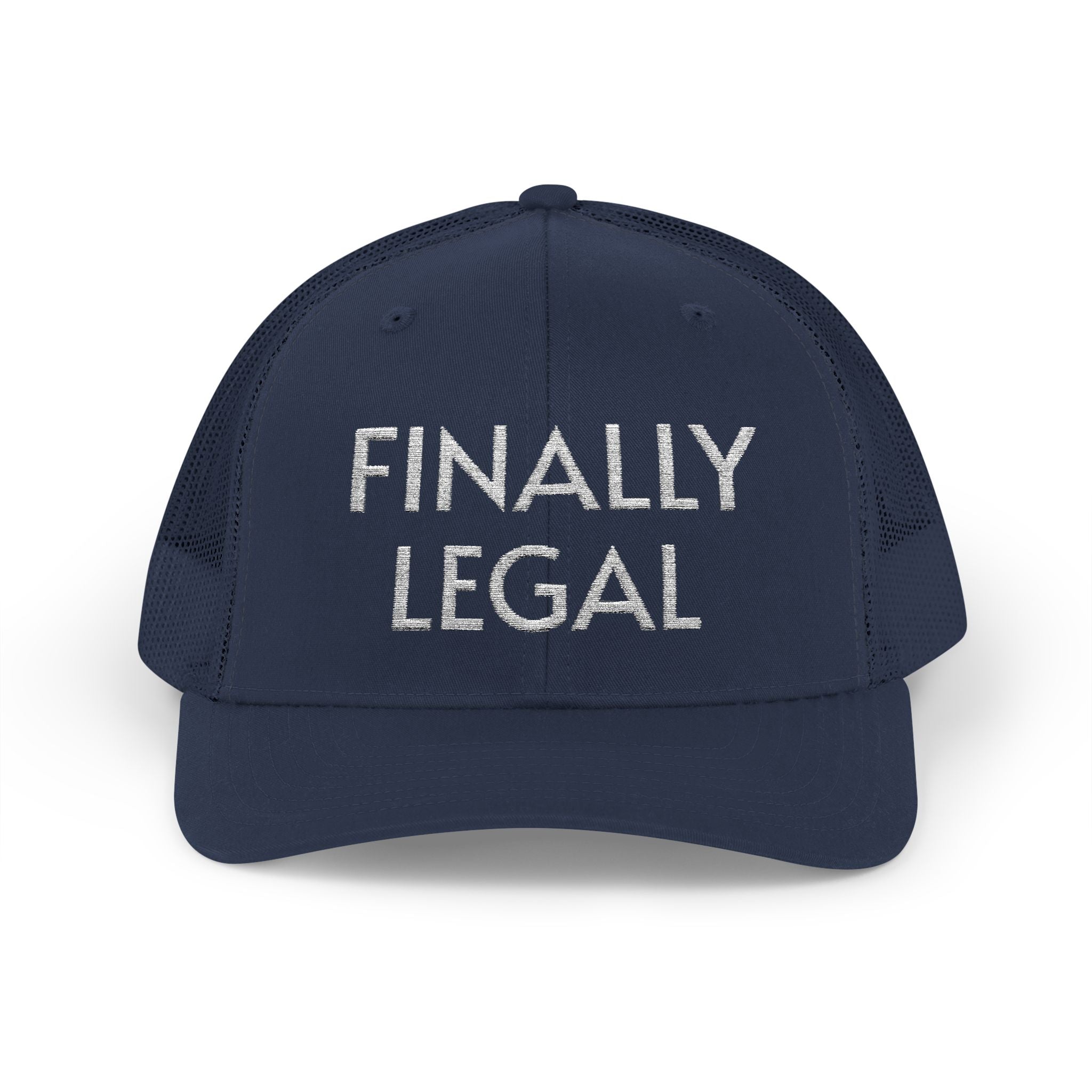 Finally Legal Snapback Trucker Cap | Rhinestone Script Mesh Back Hat