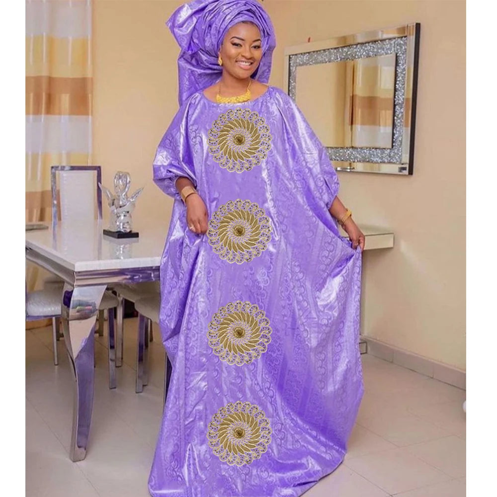 Quality Original Perfumed Bazin Dashiki Boubou African Traditional Dress Long Robe