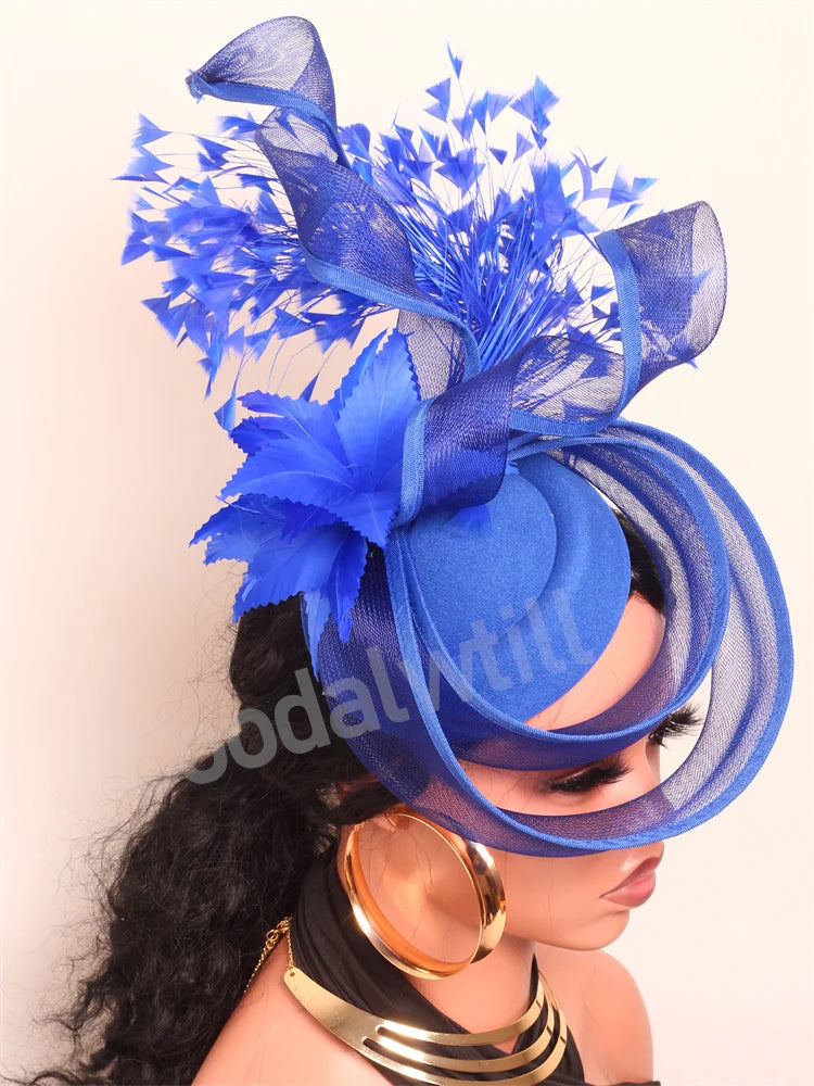 Wedding Mesh Pillbox Fascinator Hat Ladies Bride Kentucky Wedding Headwear Cocktail Church Party Chapeau Cap With Feather Clips