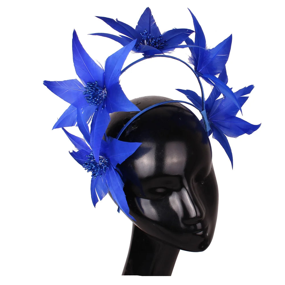 Women's Feather Hat Headband Headwear Elegant Fascinators Accessories Formal Banquet Headdress