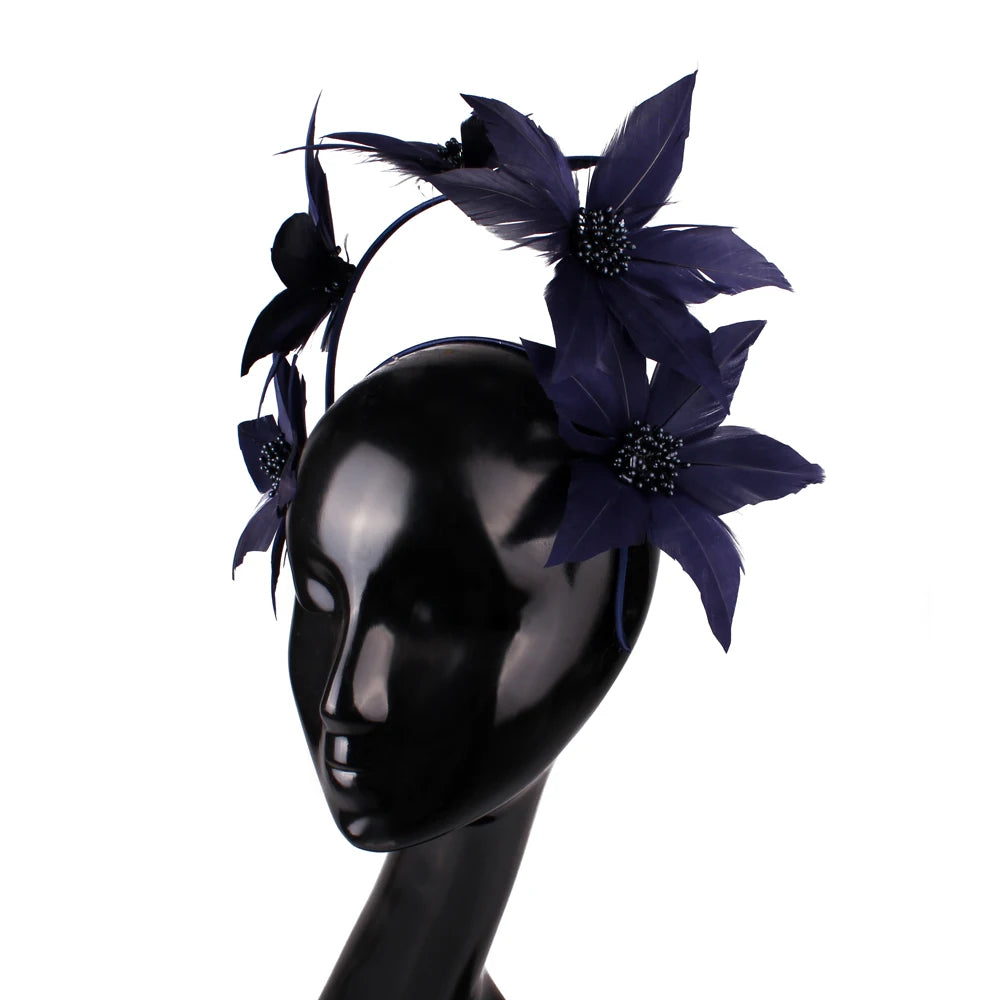 Women's Feather Hat Headband Headwear Elegant Fascinators Accessories Formal Banquet Headdress
