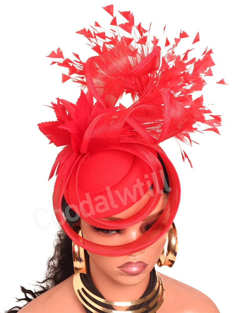 Wedding Mesh Pillbox Fascinator Hat Ladies Bride Kentucky Wedding Headwear Cocktail Church Party Chapeau Cap With Feather Clips
