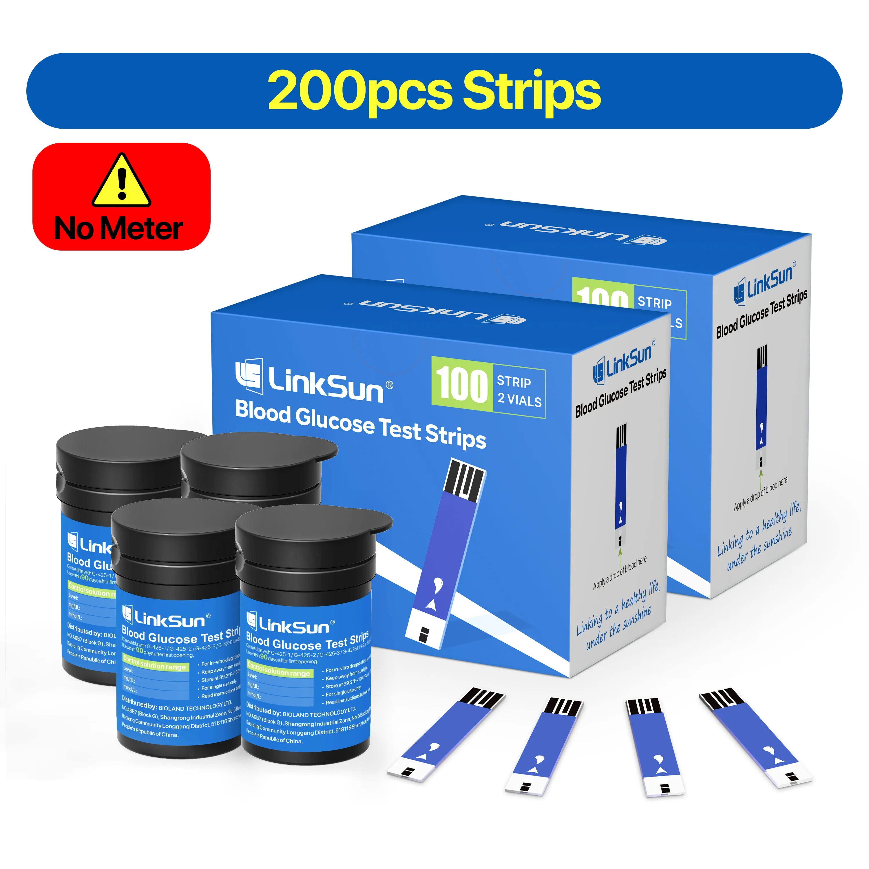 LinkSun G-425-3 Blood Glucose Meter Glucometer Full Set Medical Diabetes Blood Sugar Monitor Complete Kit Glucose Test Strips