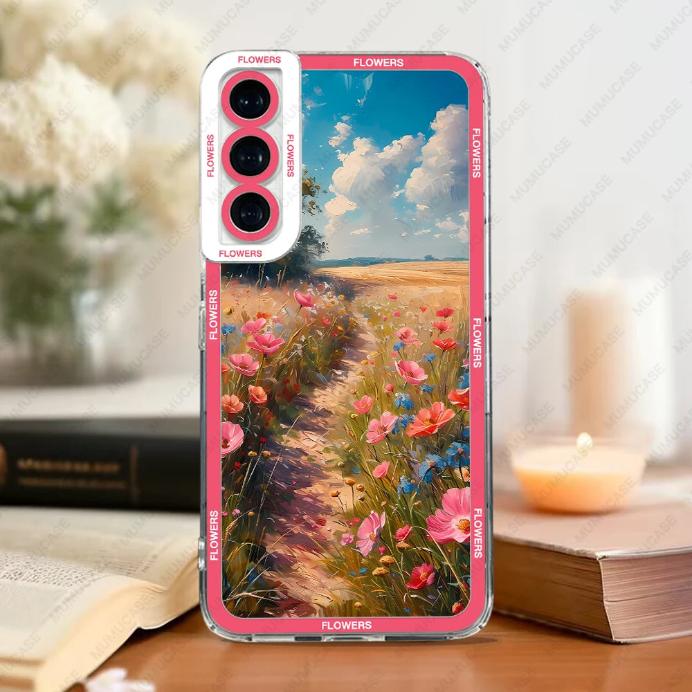 Phone Case For Samsung Galaxy A14 A21S A22 A24 A50 A31 A32 A33 A34 A51 A52 A53 A54 A71 A72 A73 Soft Cover Oil Painting Flowers