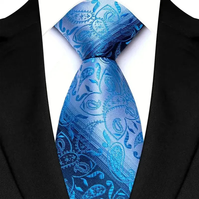 41 Colors 8CM Mens Ties Green Blue Plaid Stripes Floral Classic Business Jacquard Woven Neck ties For Wedding and Party