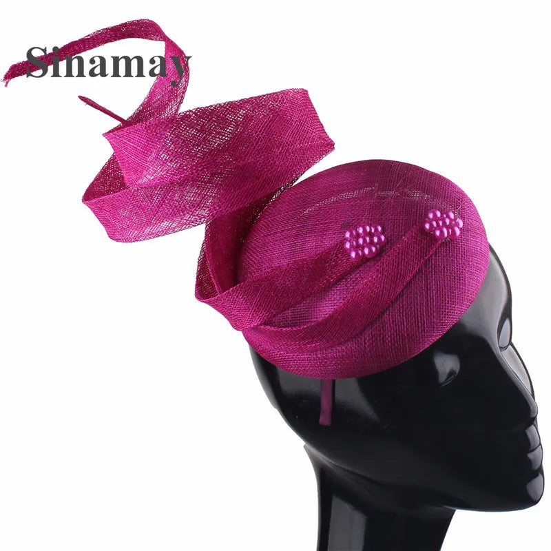 Women's Sinamay Fascinator Millinery Hat Cocktail Party Tea Chapeau Headbands