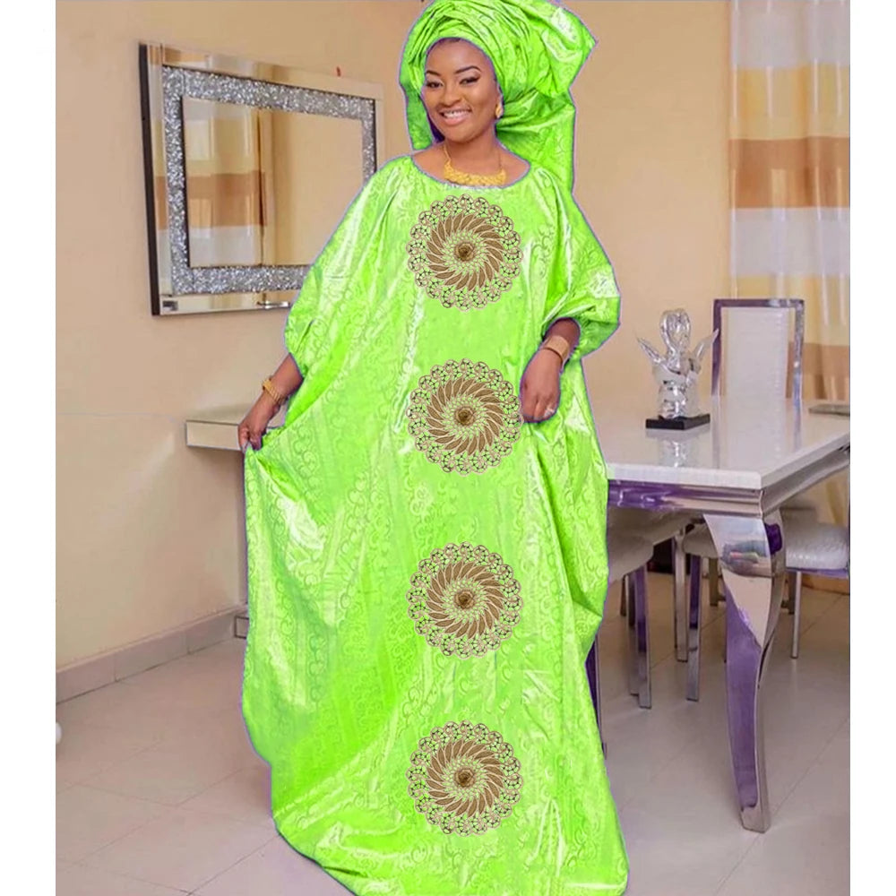 Quality Original Perfumed Bazin Dashiki Boubou African Traditional Dress Long Robe