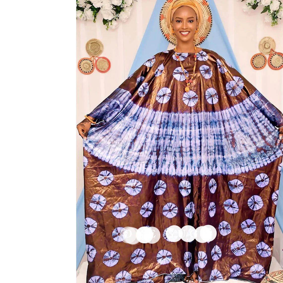 African Traditional  Print Bazin Rich Bubu Dress Original Dashiki