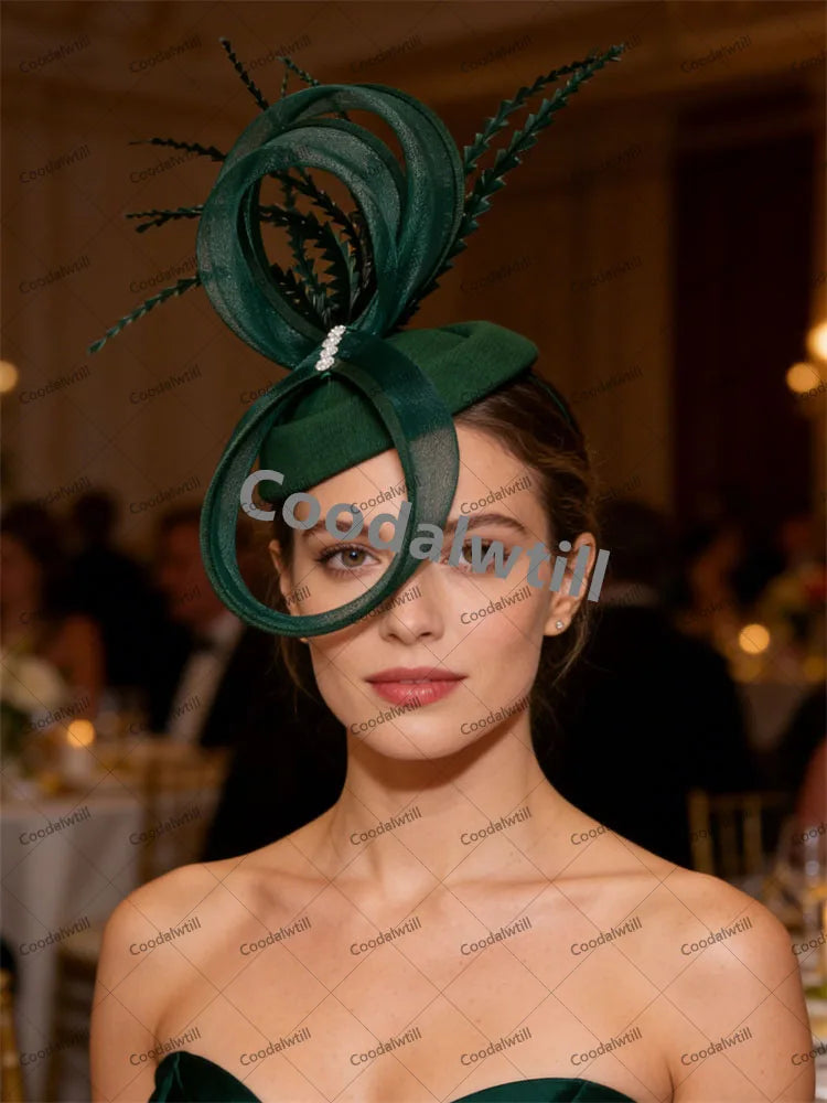 Women Cocktail Church Veils Pillbox Cap Fascinator Hat Accessories Elegant Ladies Femme Party Dinner Chapeau Cap Bride Headwear