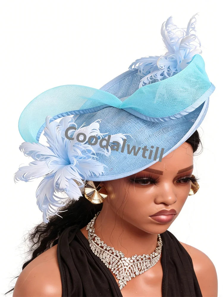 Royal Ascot Women Femme Fascinator Hair Accessories Ladies Cocktail Derby Headpiece Feather Fancy Bride Wedding Pillbox Caps