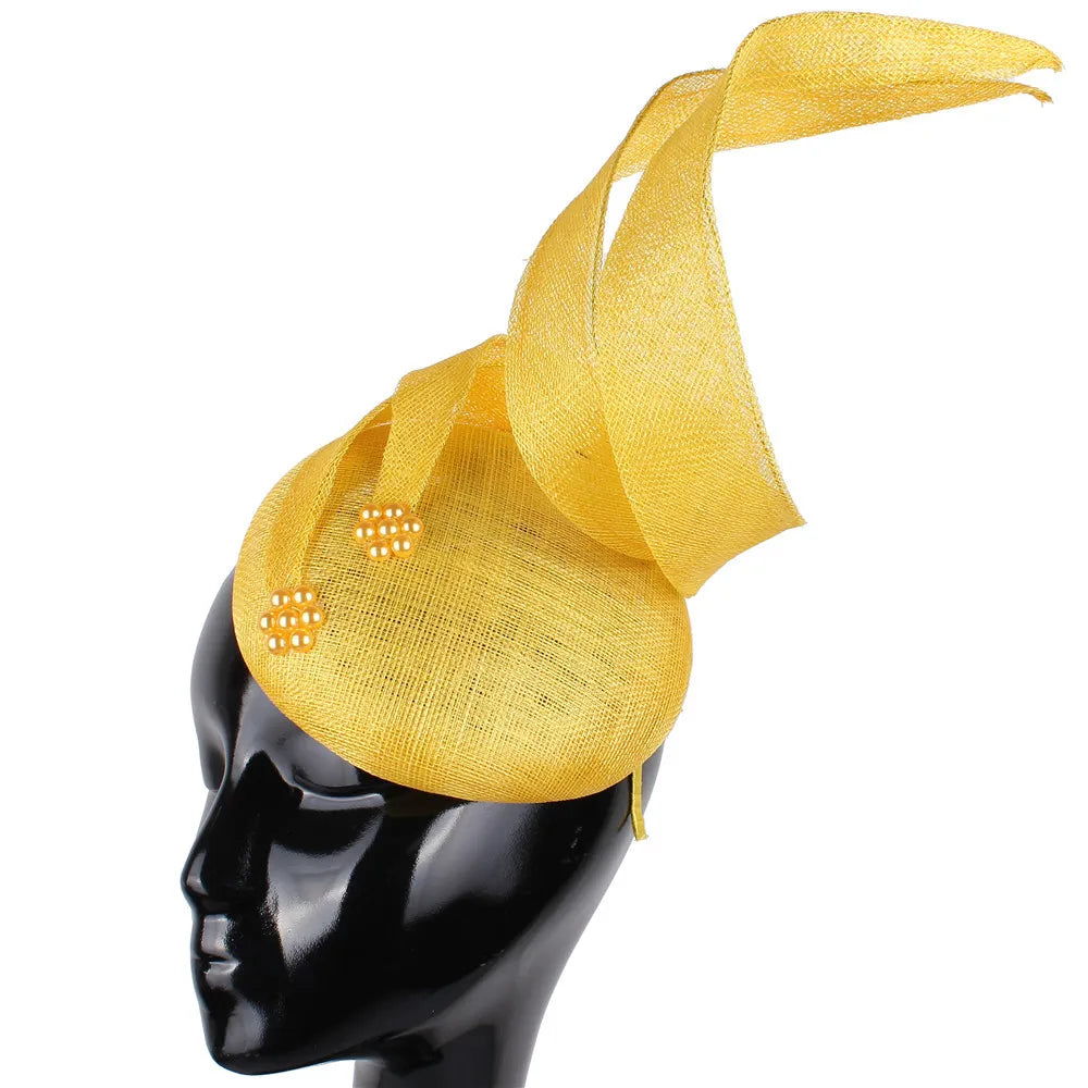 New 4-layer Sinamay Fascinator Millinery Hat Cocktail Occasion Women Party Tea Chapeau Headbands Female Bridal Married Headpiece