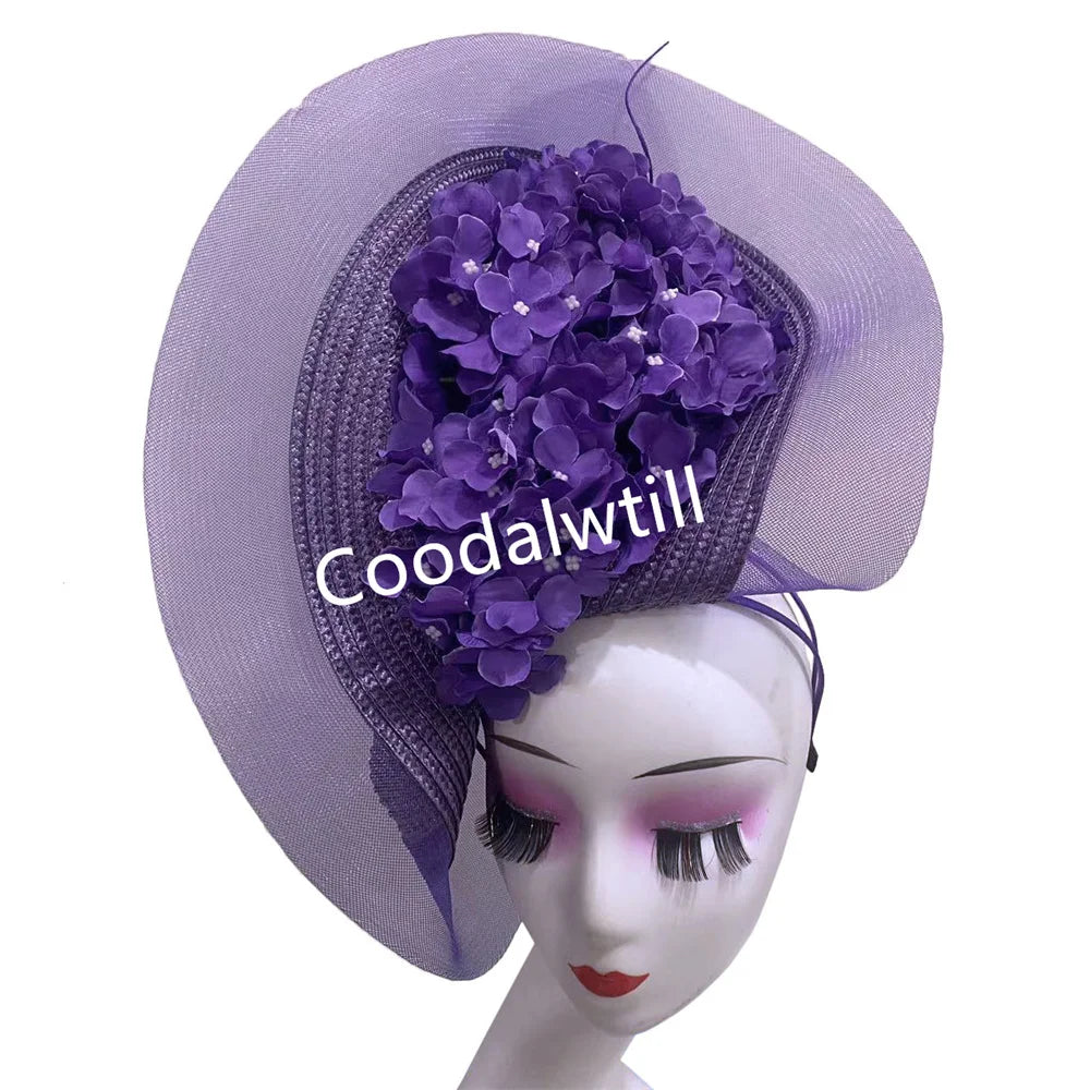 Women's Elegant Fascinator Pillbox Cap With Flower Luxury Party Derby Hat