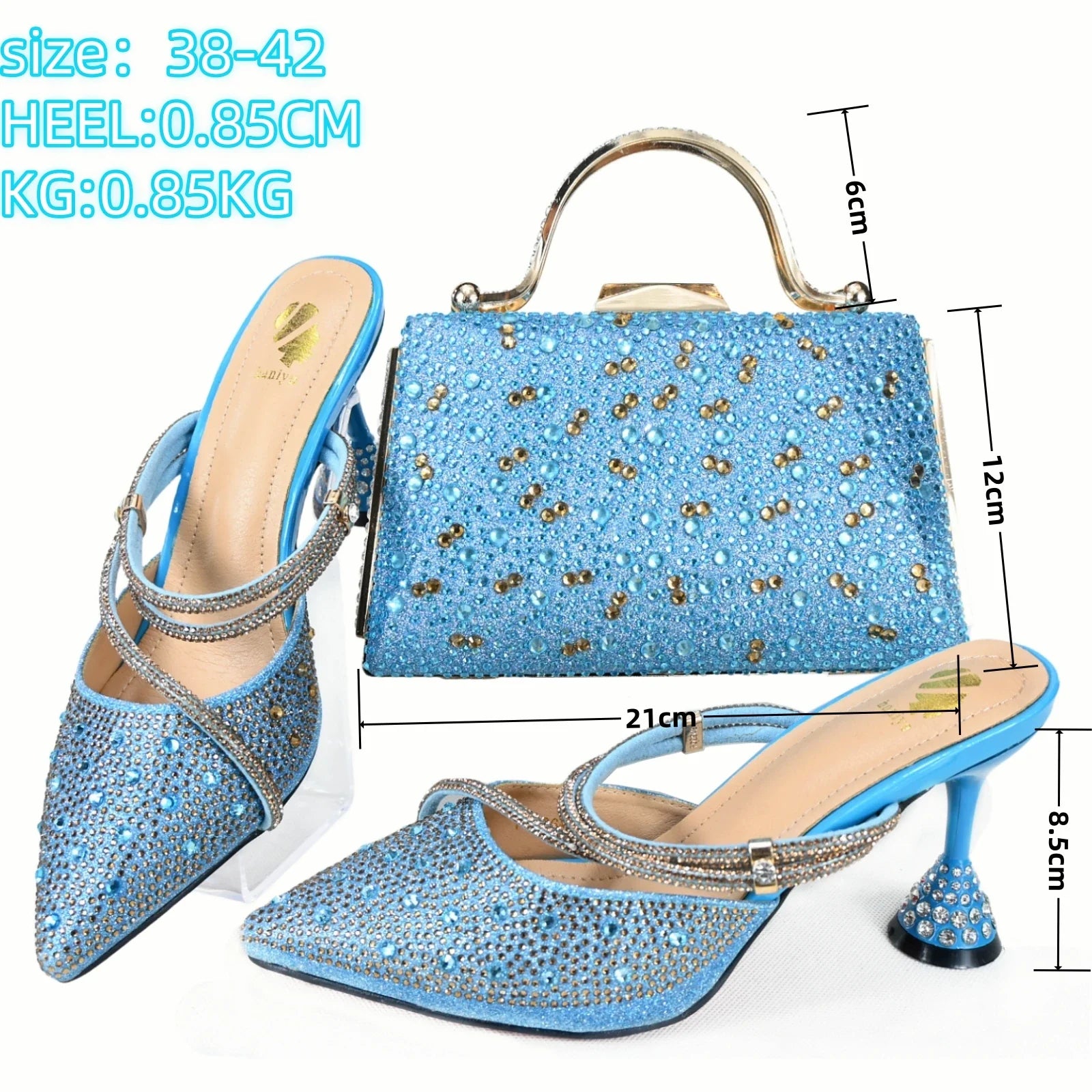 High Quality Italian Women's Shoes And Bag Set For Party