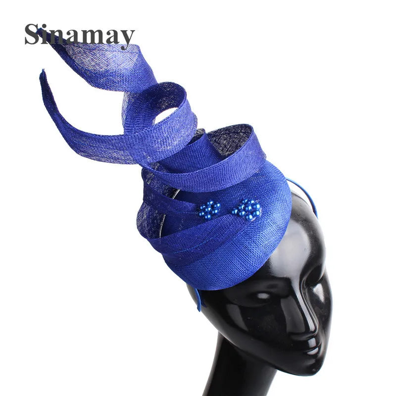 New 4-layer Sinamay Fascinator Millinery Hat Cocktail Occasion Women Party Tea Chapeau Headbands Female Bridal Married Headpiece