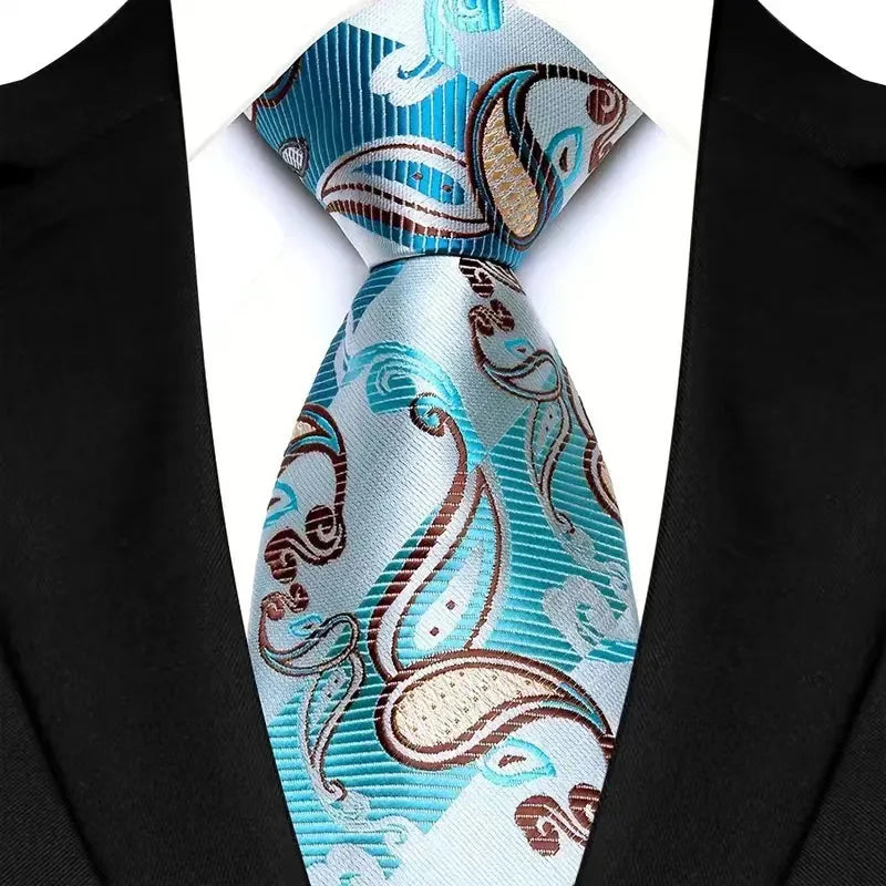 41 Colors 8CM Mens Ties Green Blue Plaid Stripes Floral Classic Business Jacquard Woven Neck ties For Wedding and Party