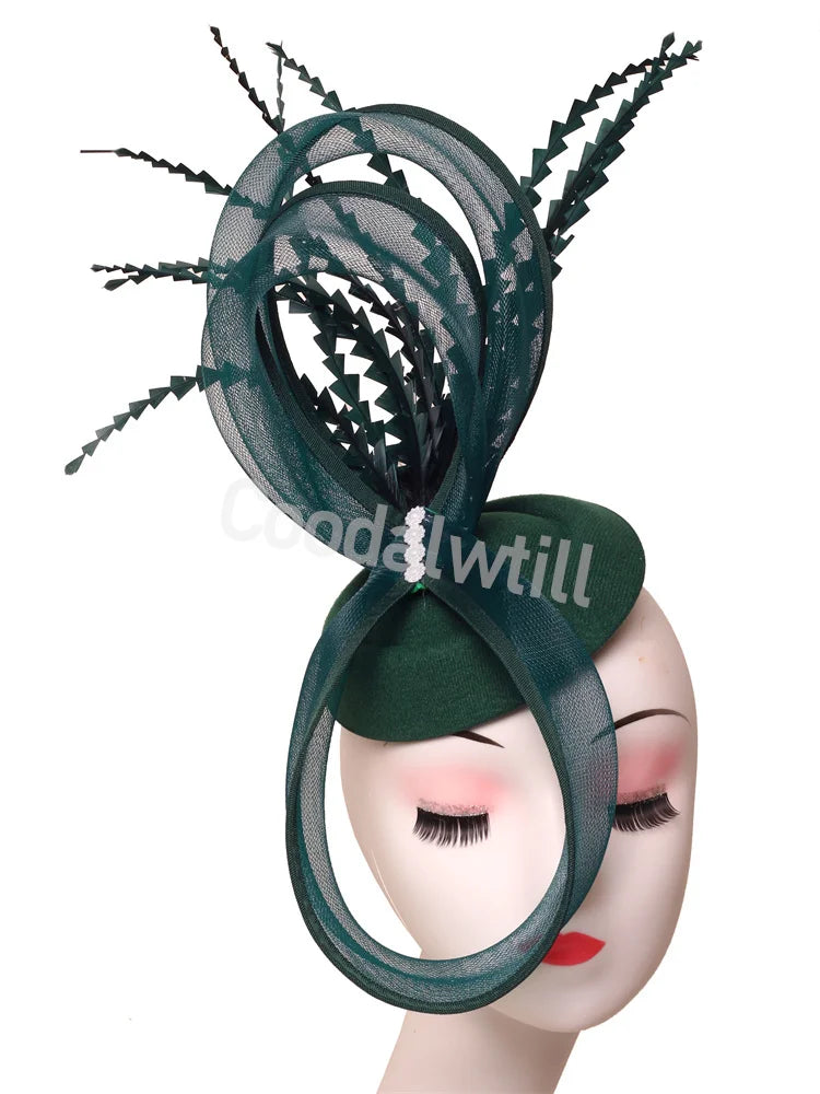 Women Vintage Pillbox Cap Headband Elegant Cocktail Kentucky Headpiece Fascinators