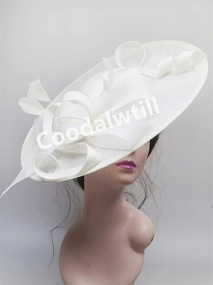 Royal Ascot Big Fascinators Hat Women Party Tea Fancy Millinery Cap Elegant Ladies Wedding Event Headpiece Headband Party Hats