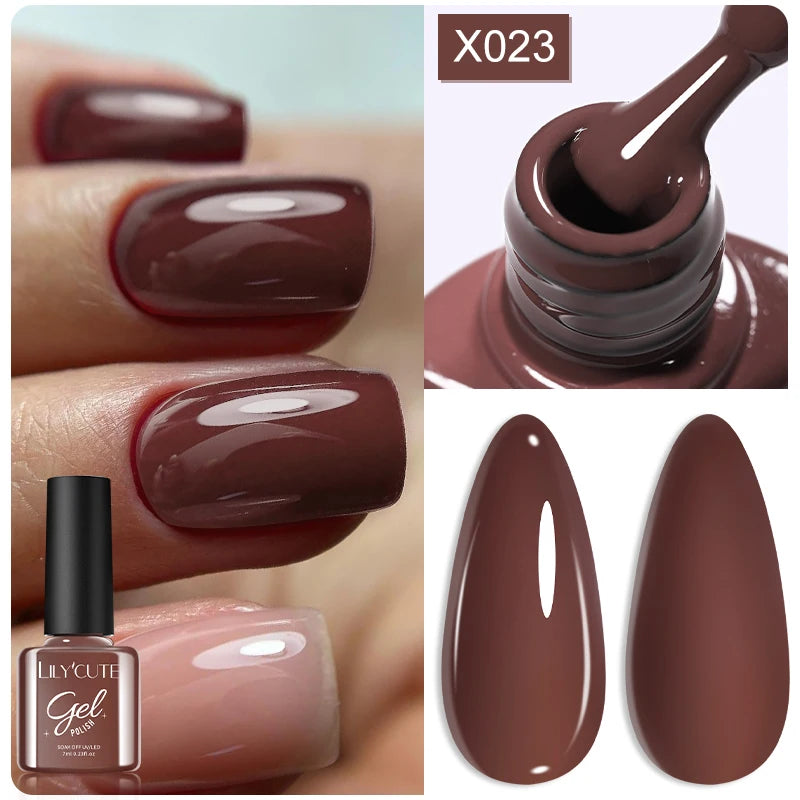 UV Gel Nail Polish | Brown Red Purple Coffee Shades | HotTrendyPicks