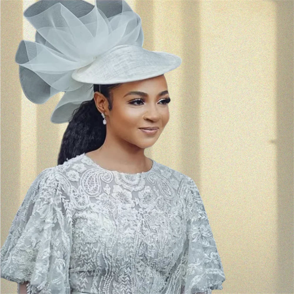 Elegant Wedding Mesh Flower Fascinator Hat for Women Ladies Party Tea Headpiece Royal Ascot Pillbox Hair Accessory