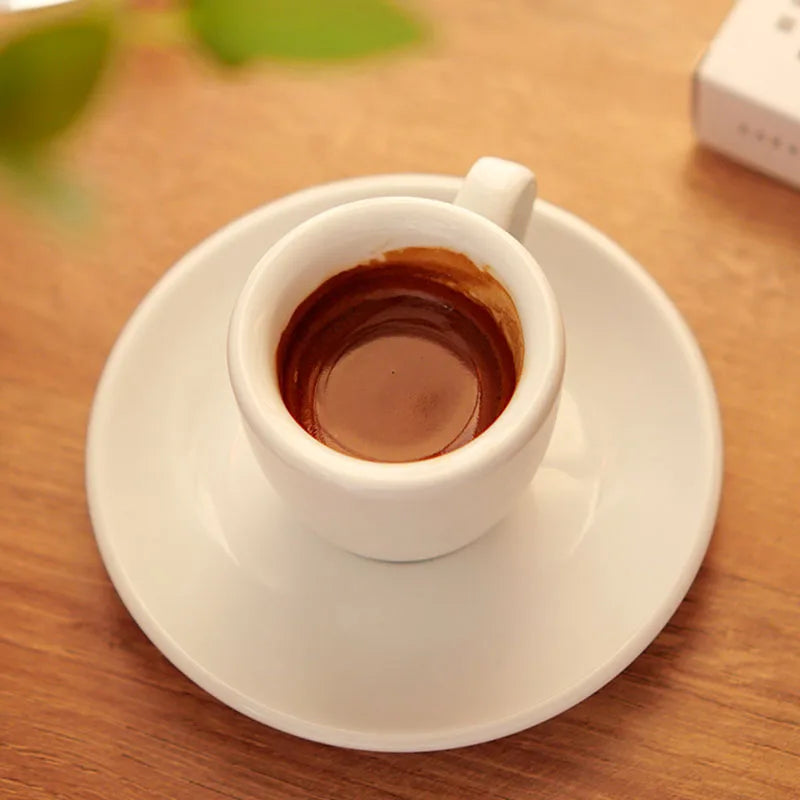 Porcelain Espresso Cup Set 50ml Cappuccino Coffee Mugs express Shots Cup with Saucer Delicate Coffee Accessories