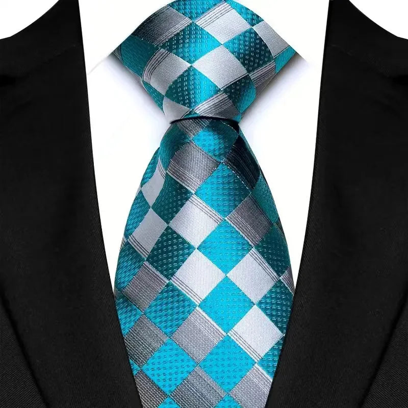 41 Colors 8CM Mens Ties Green Blue Plaid Stripes Floral Classic Business Jacquard Woven Neck ties For Wedding and Party