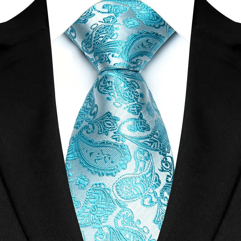 41 Colors 8CM Mens Ties Green Blue Plaid Stripes Floral Classic Business Jacquard Woven Neck ties For Wedding and Party