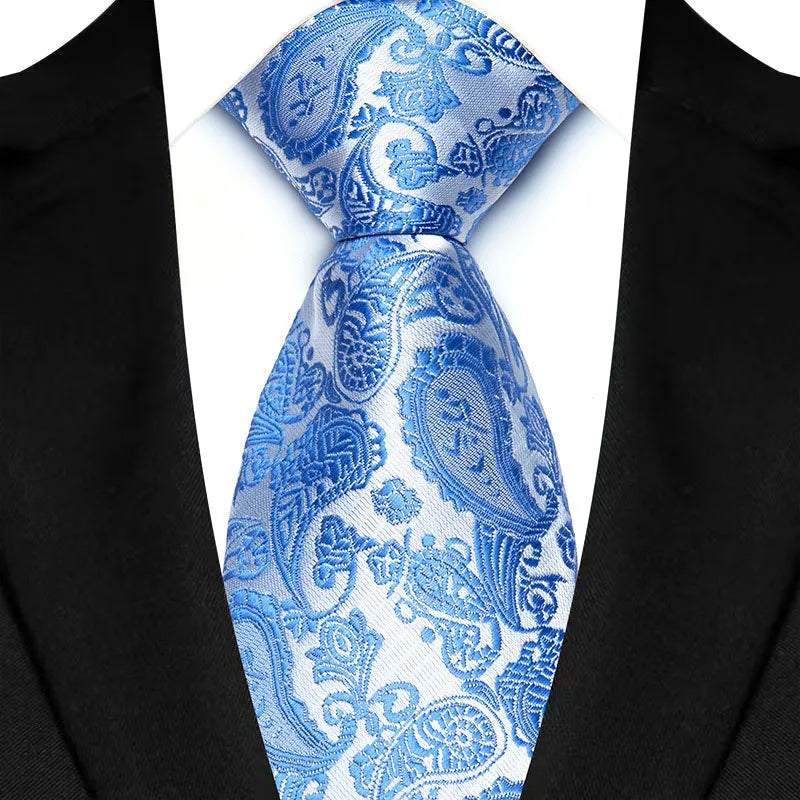 41 Colors 8CM Mens Ties Green Blue Plaid Stripes Floral Classic Business Jacquard Woven Neck ties For Wedding and Party