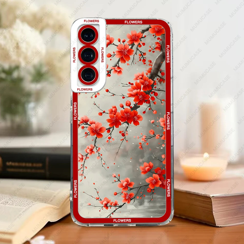 Phone Case For Samsung Galaxy A14 A21S A22 A24 A50 A31 A32 A33 A34 A51 A52 A53 A54 A71 A72 A73 Soft Cover Oil Painting Flowers