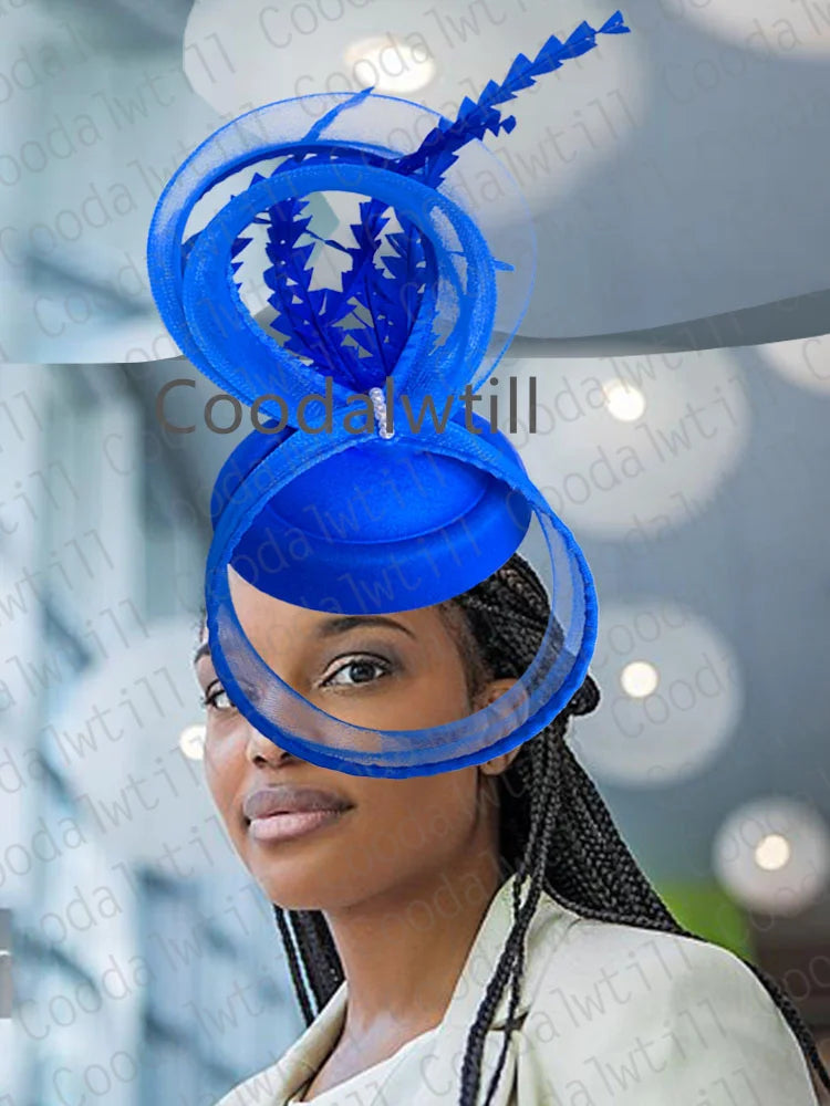 Charming Mesh Fascinator Hat Ladies Elegant Derby Beils Pillbox Fasciantor Feather Hair Accessories For Women Race Party Chapeau
