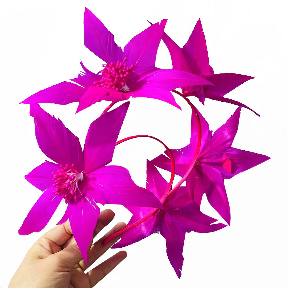 Women's Feather Hat Headband Headwear Elegant Fascinators Accessories Formal Banquet Headdress