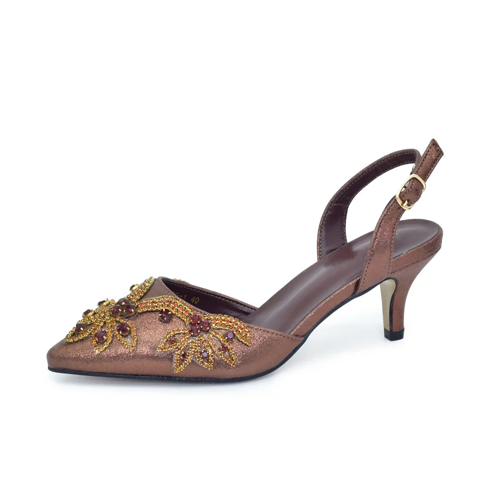 Italian Women's Shoes and Bag Set Comfortable for Party and Weddings