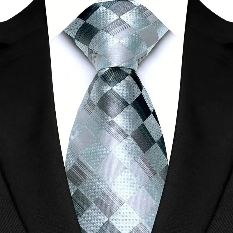 41 Colors 8CM Mens Ties Green Blue Plaid Stripes Floral Classic Business Jacquard Woven Neck ties For Wedding and Party