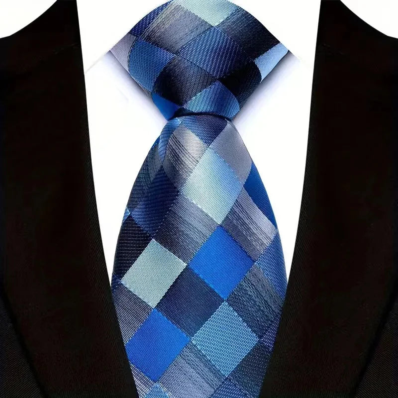41 Colors 8CM Mens Ties Green Blue Plaid Stripes Floral Classic Business Jacquard Woven Neck ties For Wedding and Party