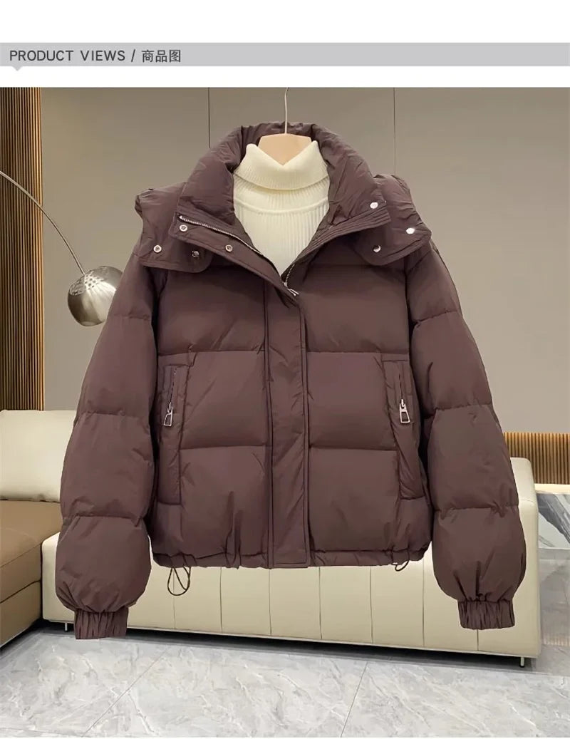 Autumn Winter New Women's Parkas Down Cotton Jacket Hooded Padded Parkas Jackets Warm Thick Coats Female Outerwear Streetwear